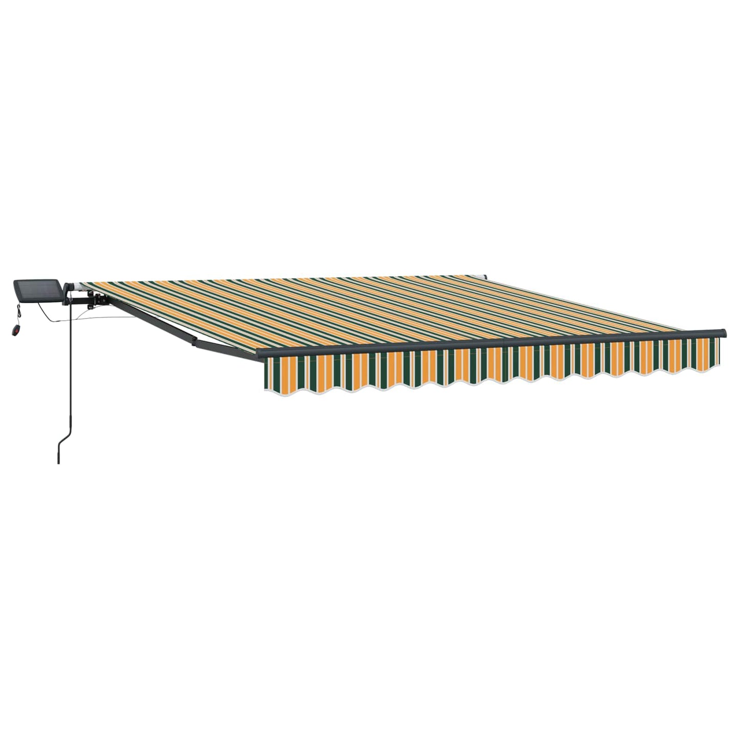 Einziehbare Markise Grün und Gelb 350 x 250 cm Stoff