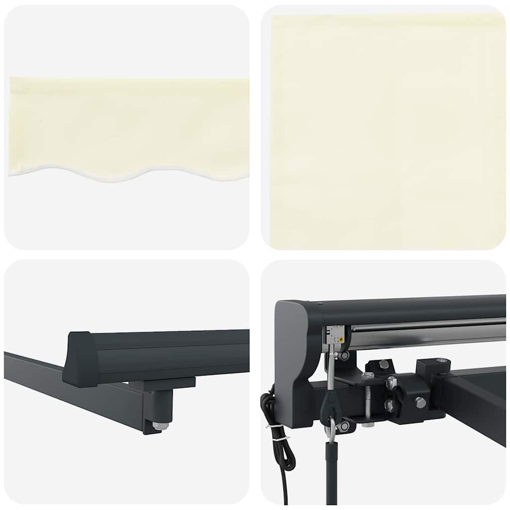 Einziehbare Markise Creme 400 x 300 cm Polyester und Metall