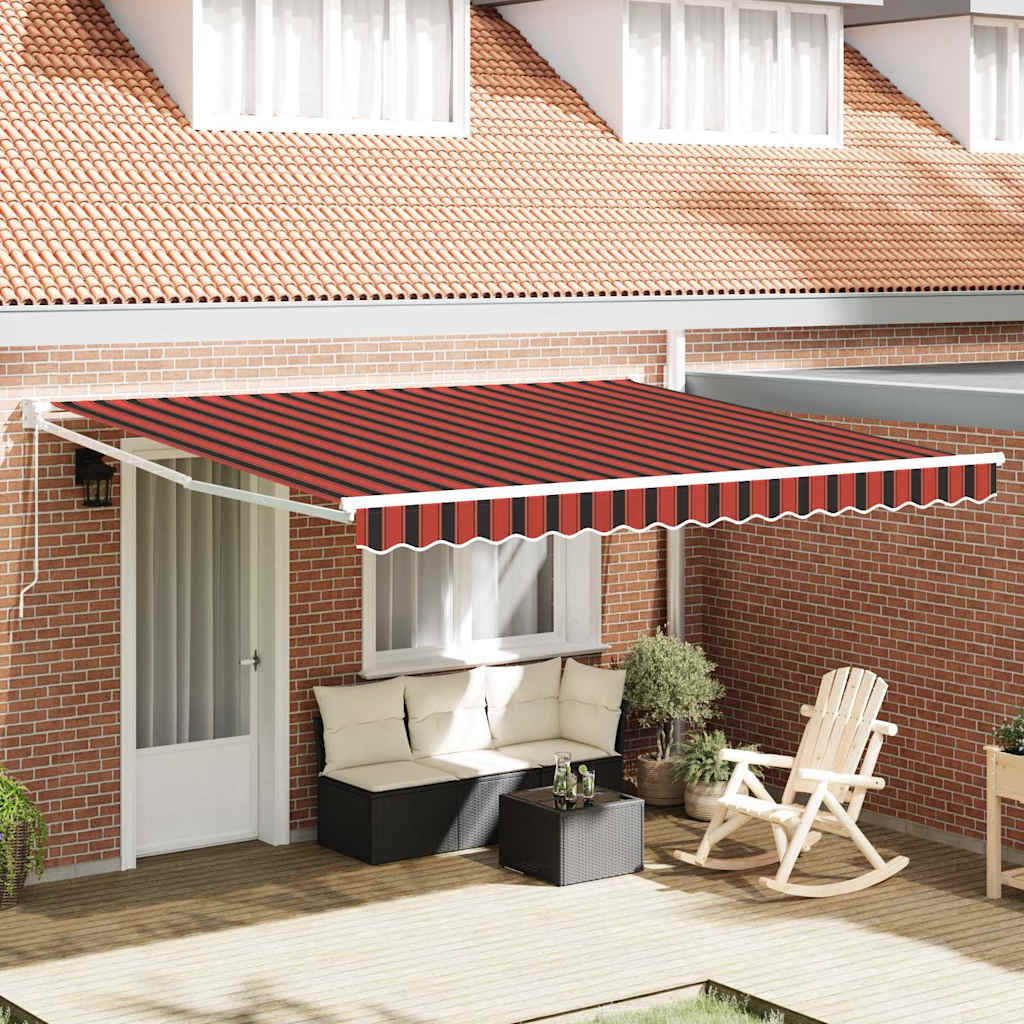Einziehbare Markise Orange und Braun 400 × 300 cm