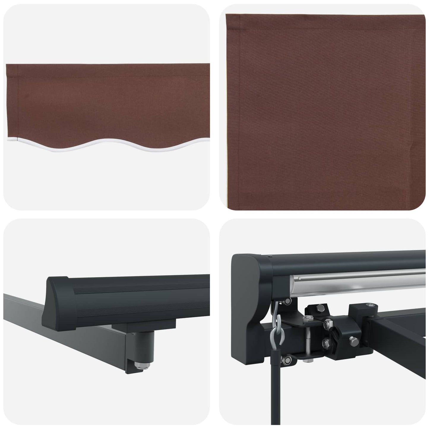 Einziehbare Markise Braun 400 x 300 cm Polyester und Metall