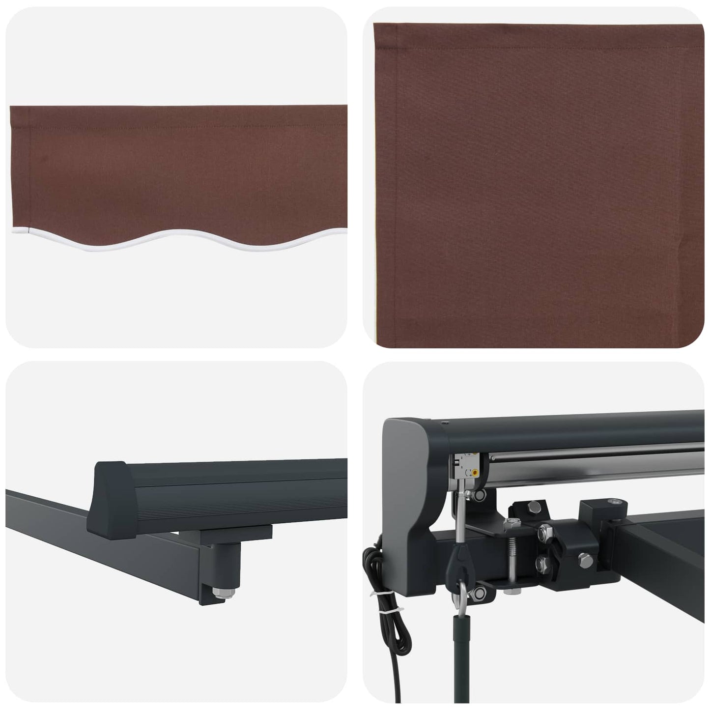 Einziehbare Markise Braun 400 x 300 cm Polyester und Metall
