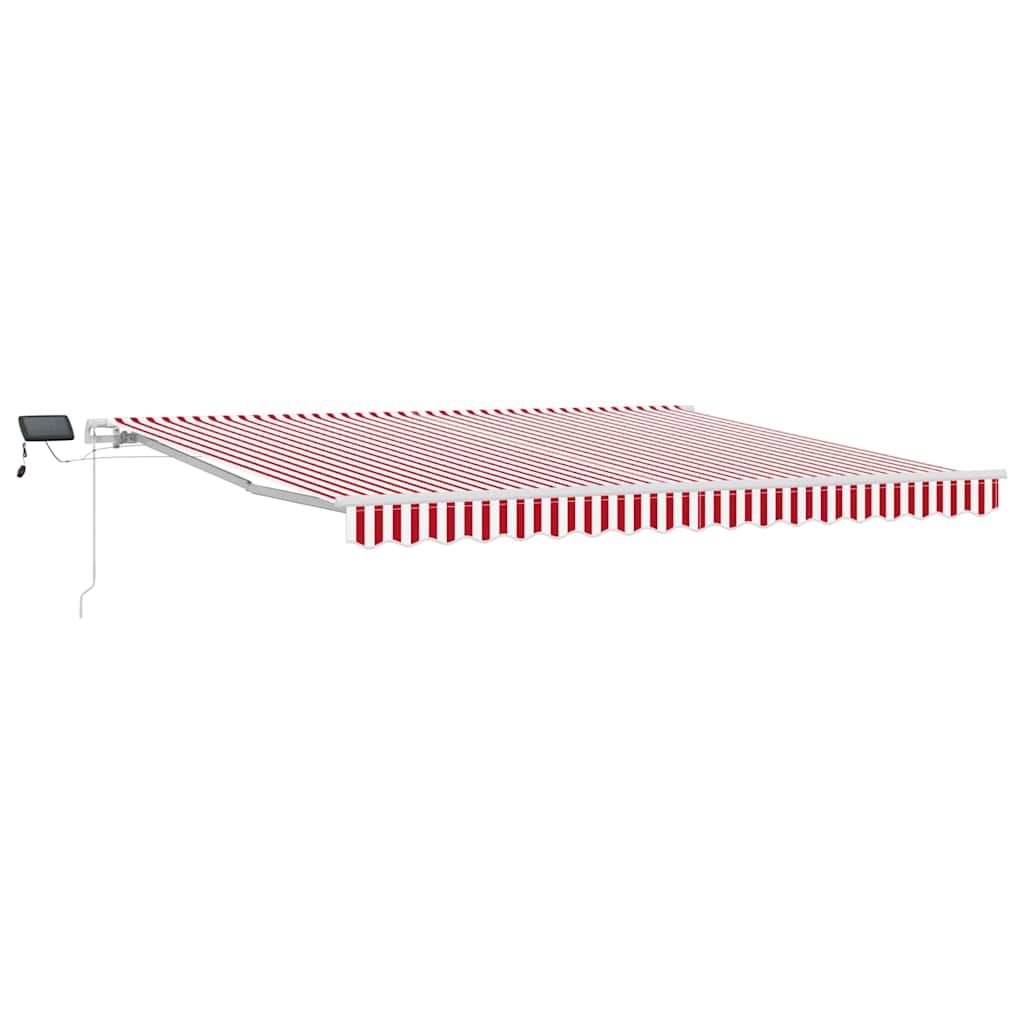 Einziehbare Markise mit Rot und Weiß 400 x 300 cm Stoff