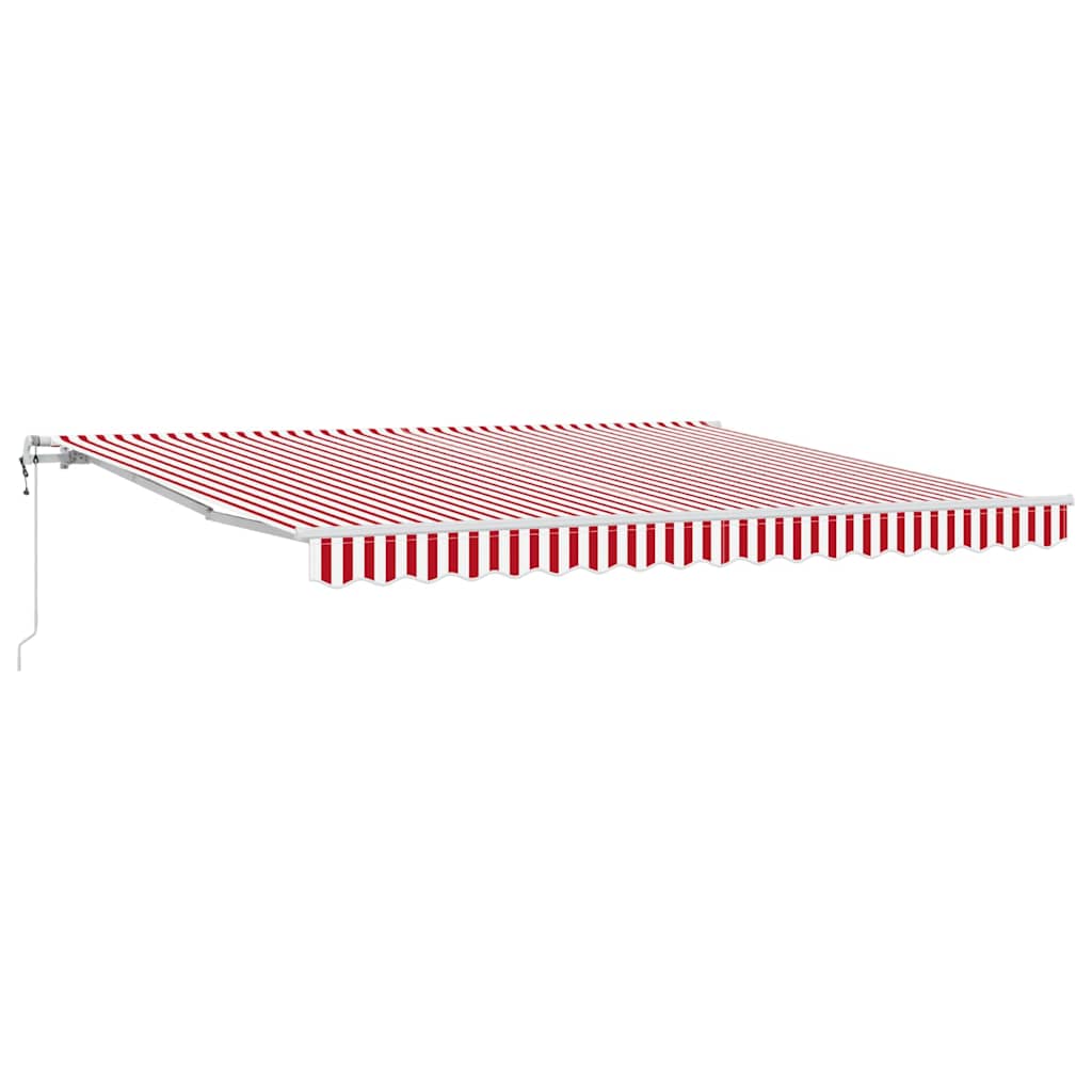 Einziehbare Markise Rot und Weiß 400 x 300 cm Stoff