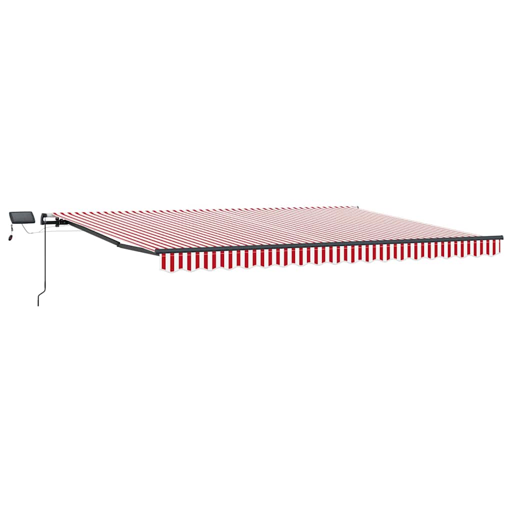 Einziehbare Markise Rot und Weiß 400 x 300 cm Stoff