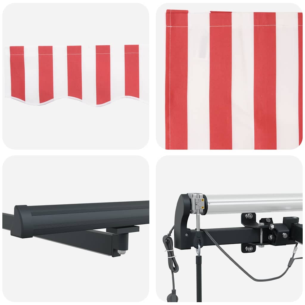 Markisenstoff mit Rot und Weiß 400 x 300 cm Polyester