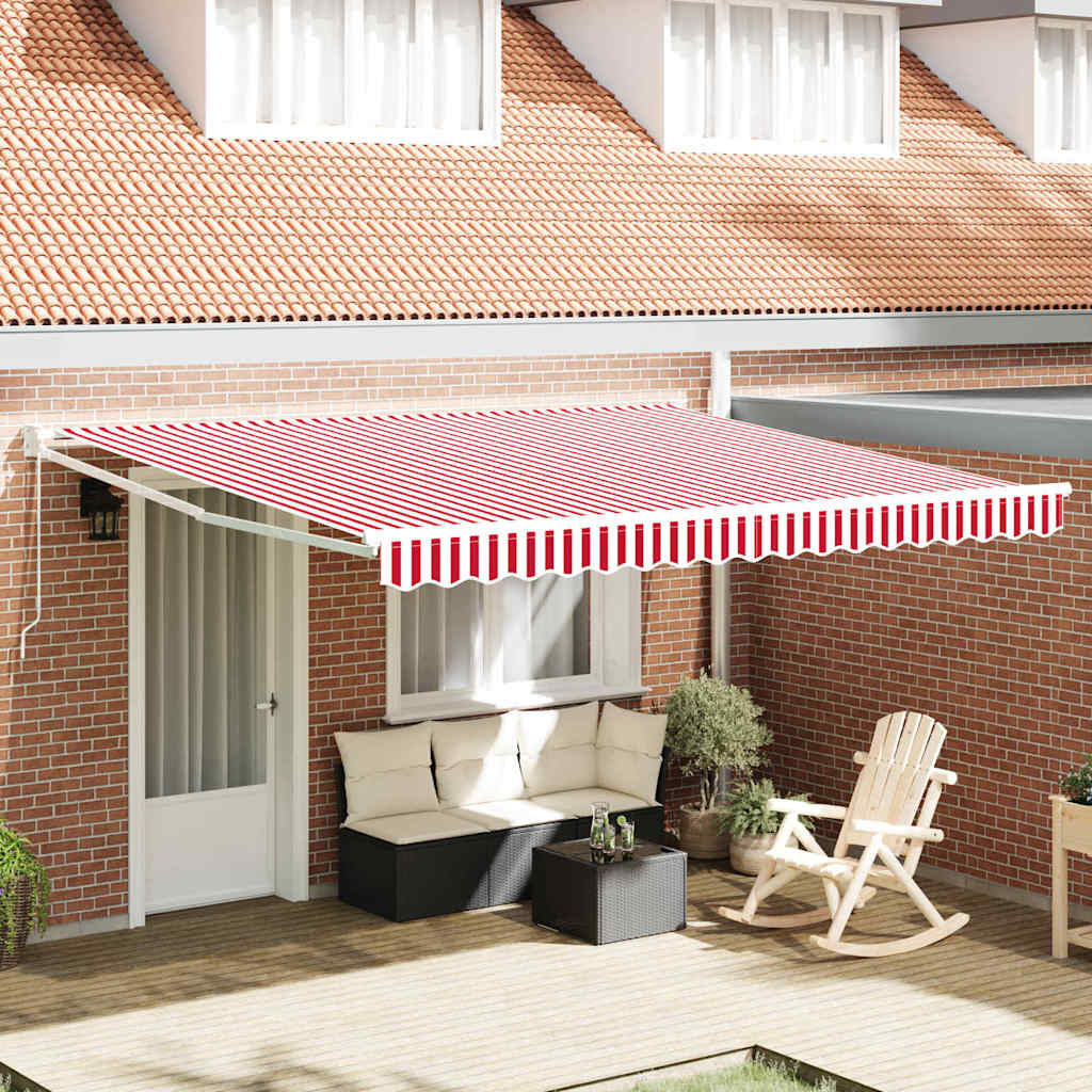 Einziehbare Markise Rot und Weiß 400 × 300 cm