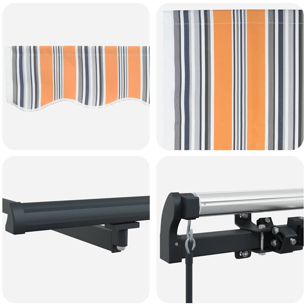 Einziehbare Markise Mehrfarbig 400 x 300 cm Polyester und Stahl