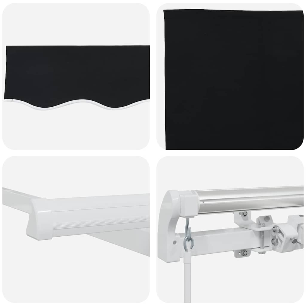 Markise Schwarz Polyester und Metall