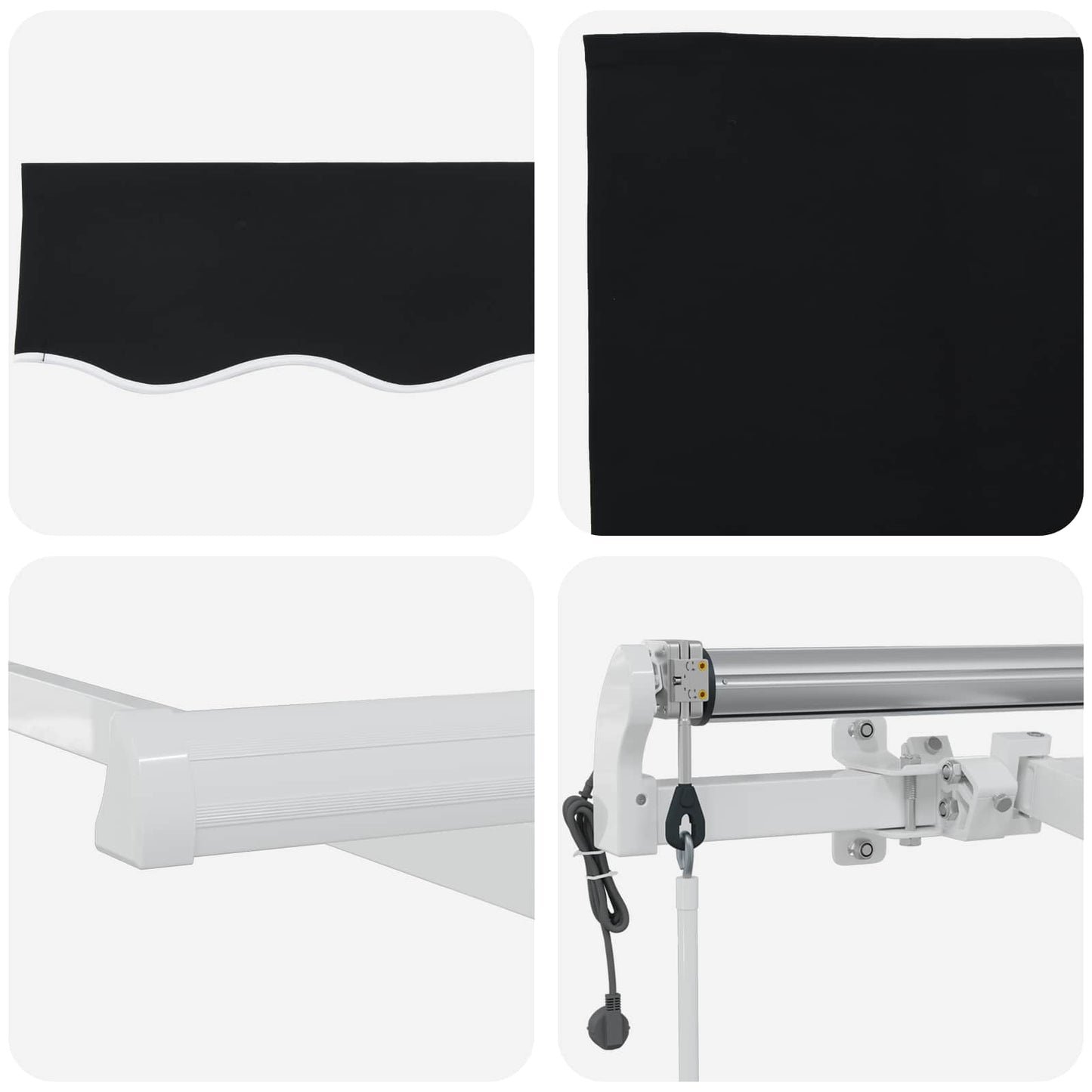 Einziehbare Markise Schwarz 400 x 300 cm Stoff