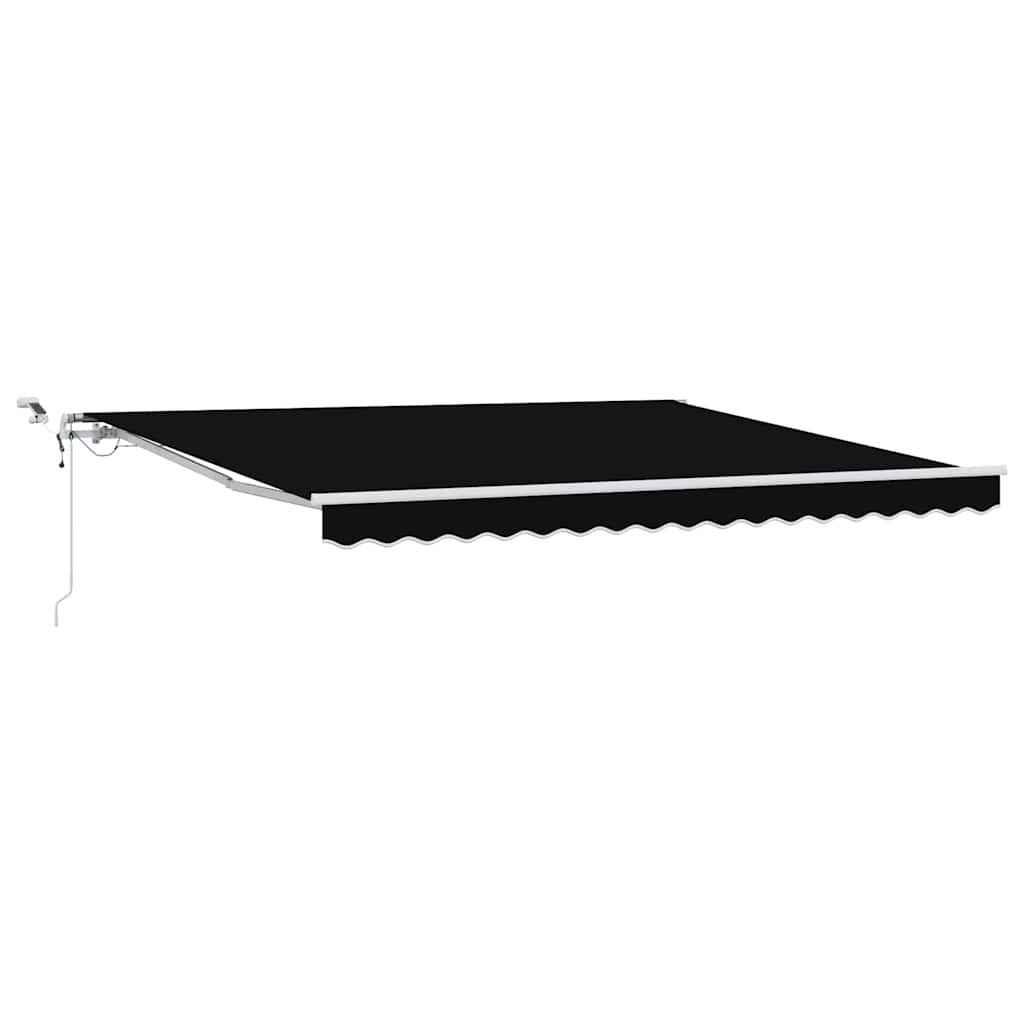 Einziehbare Markise Schwarz 400 x 300 cm Polyester und Metall