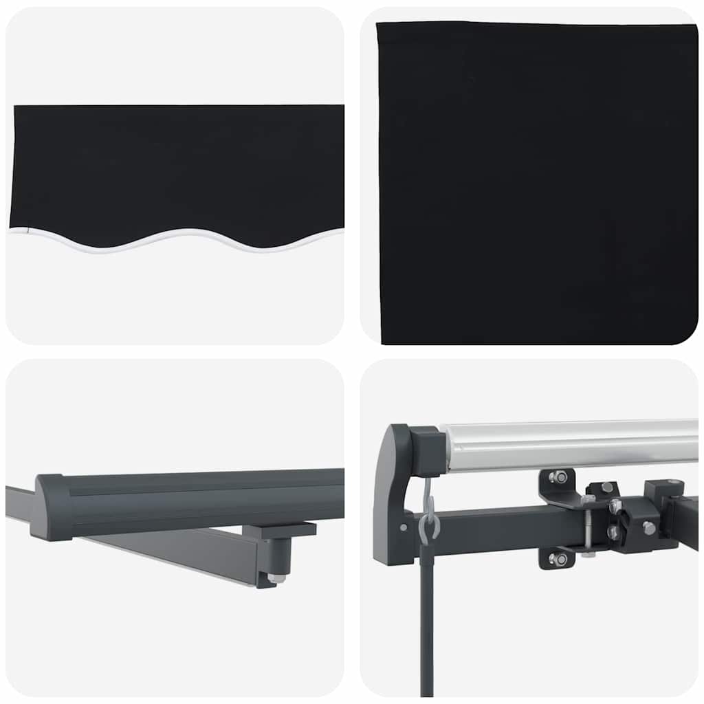 Einziehbare Markise Schwarz 400 x 300 cm Stoff