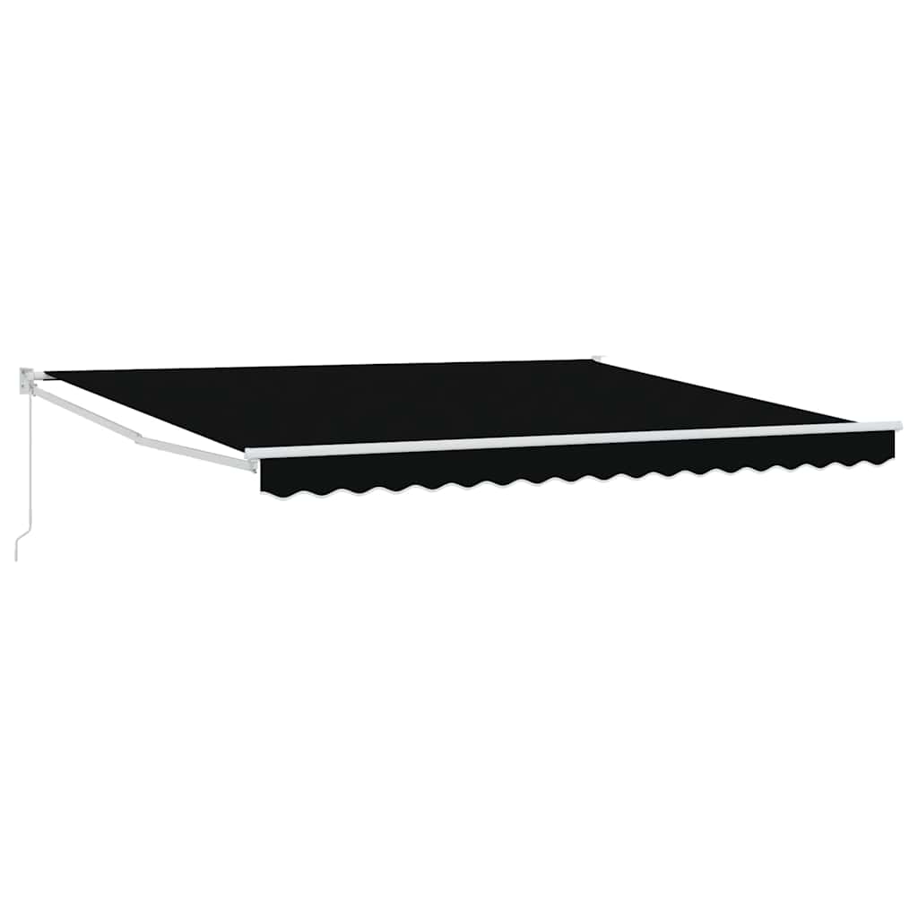 Einziehbare Markise Schwarz 400 × 300 cm Polyester und Metall