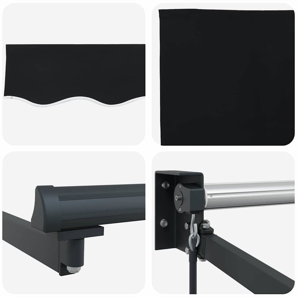 Einziehbare Markise Schwarz 400 x 300 cm