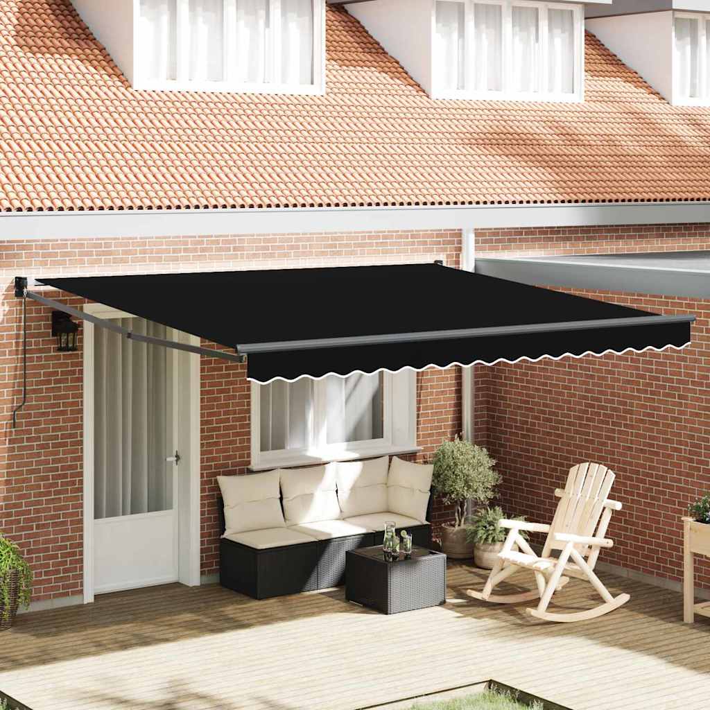 Einziehbare Markise Schwarz 400 x 300 cm