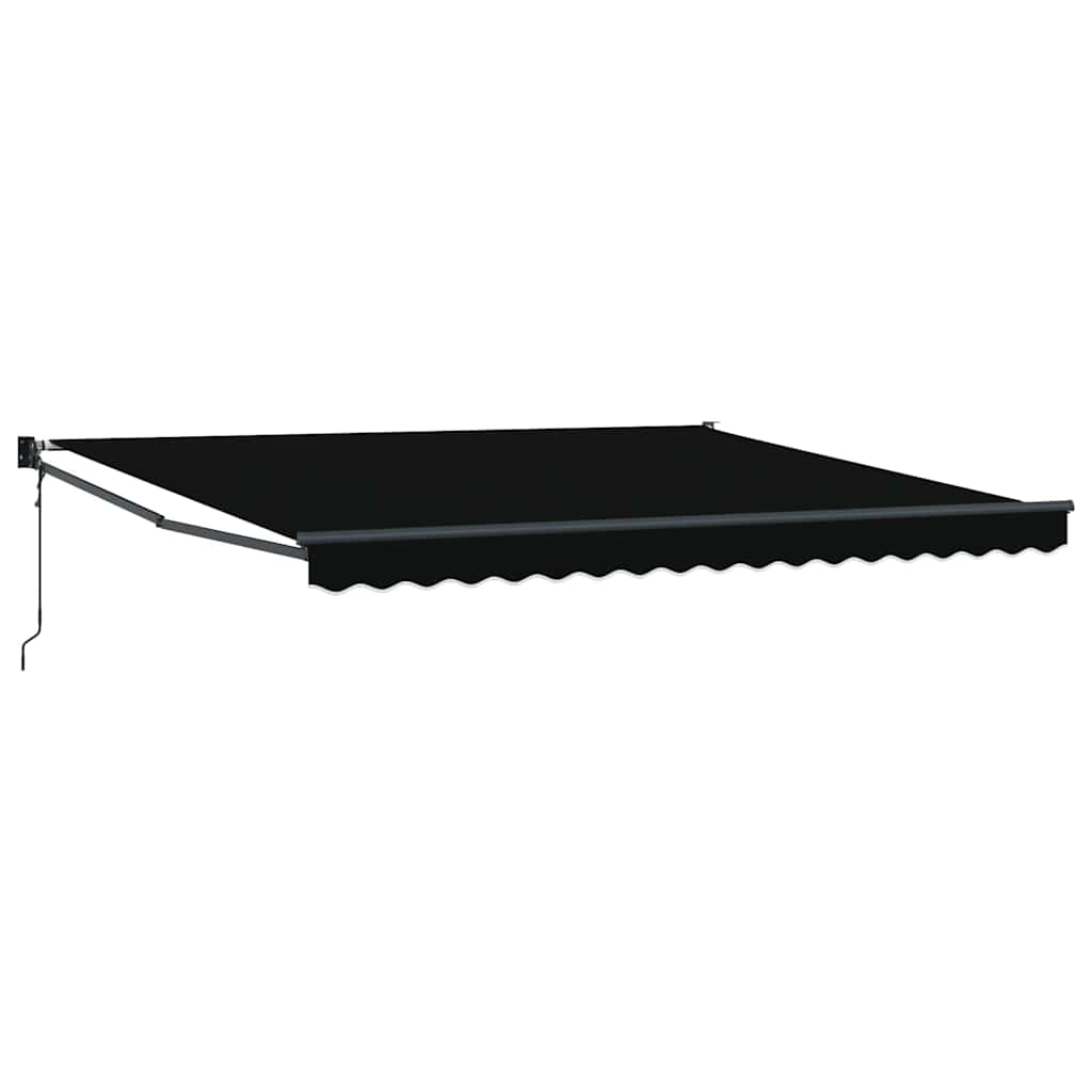 Einziehbare Markise Schwarz 400 × 300 cm Polyester und Metall