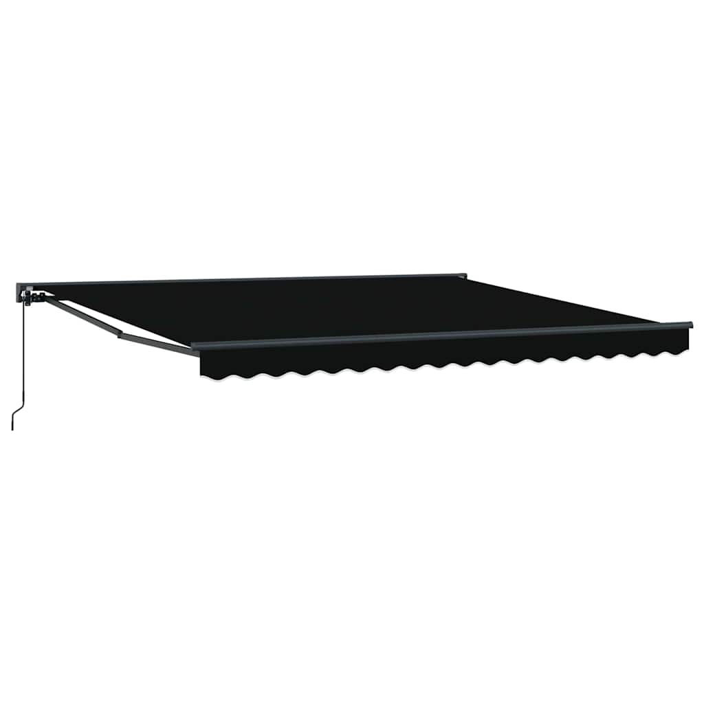 Einziehbare Markise Schwarz 400 x 300 cm Polyester und Metall