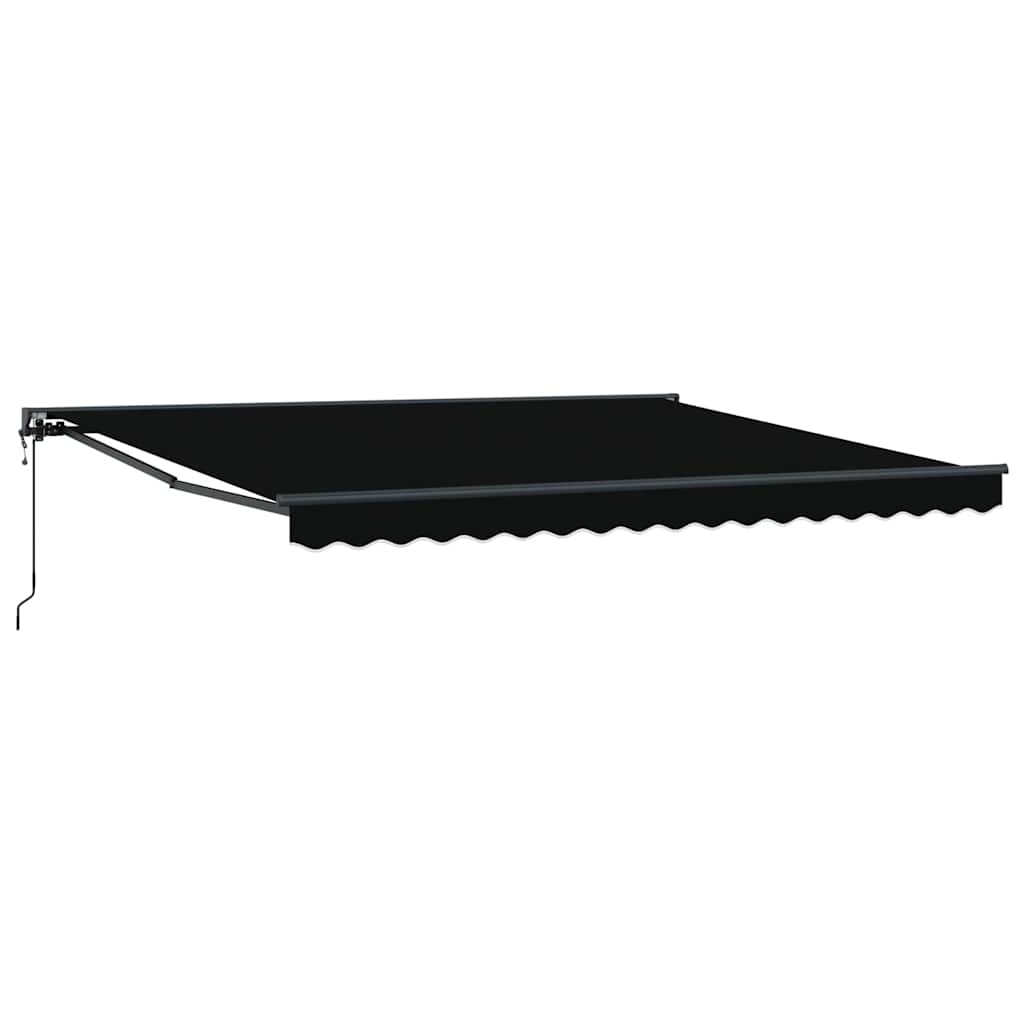 Einziehbare Markise Schwarz 400 x 300 cm Polyester und Metall