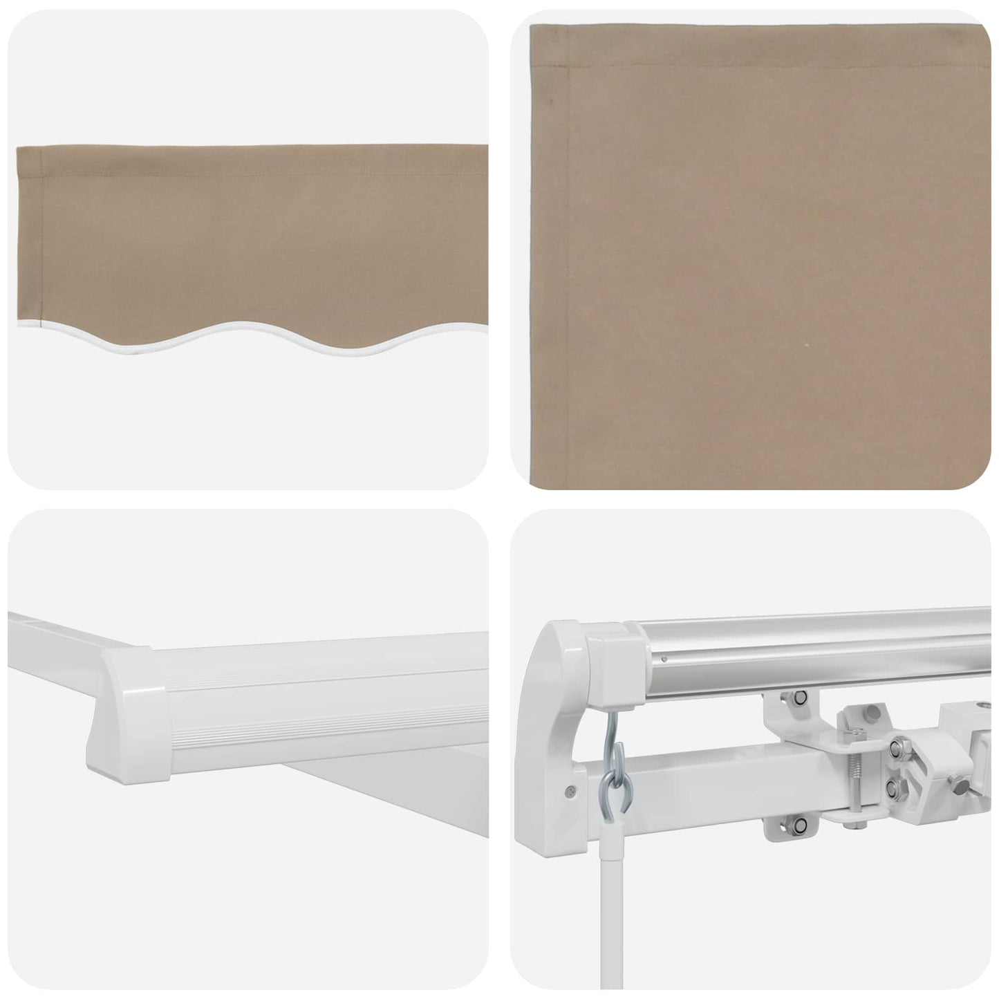 Einziehbare Markise Beige 400 x 300 cm Polyester und Aluminium