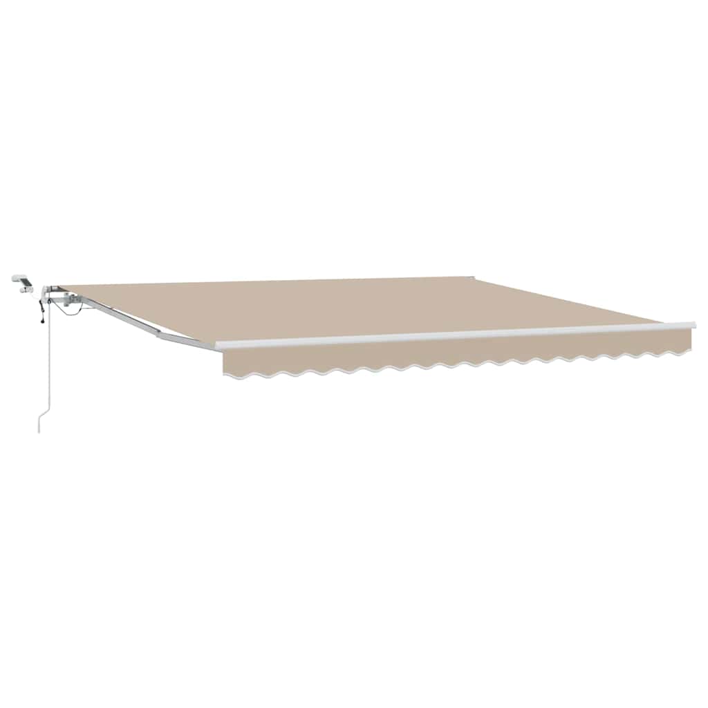 Einziehbare Markise Beige 400 x 300 cm Stoff und Metall