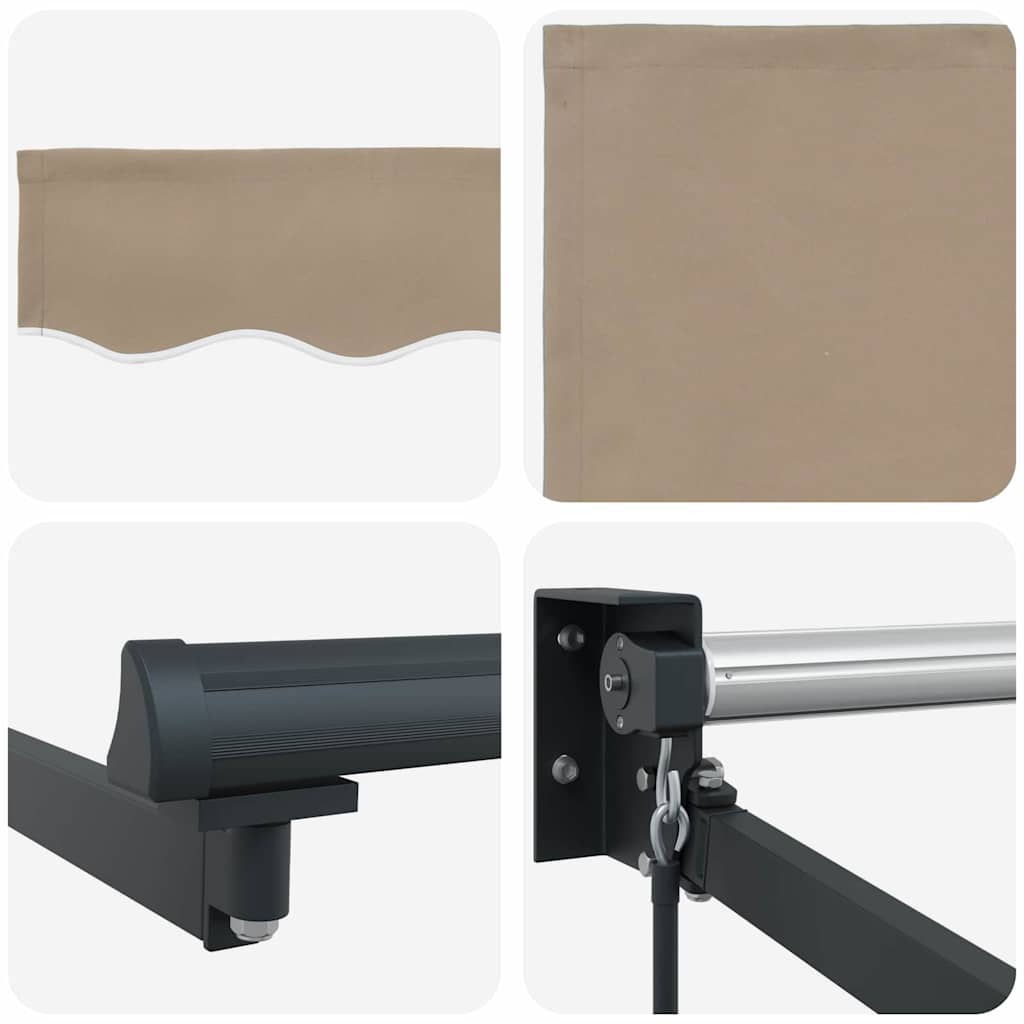 Einziehbare Markise Beige 400 x 300 cm Polyester und Aluminium