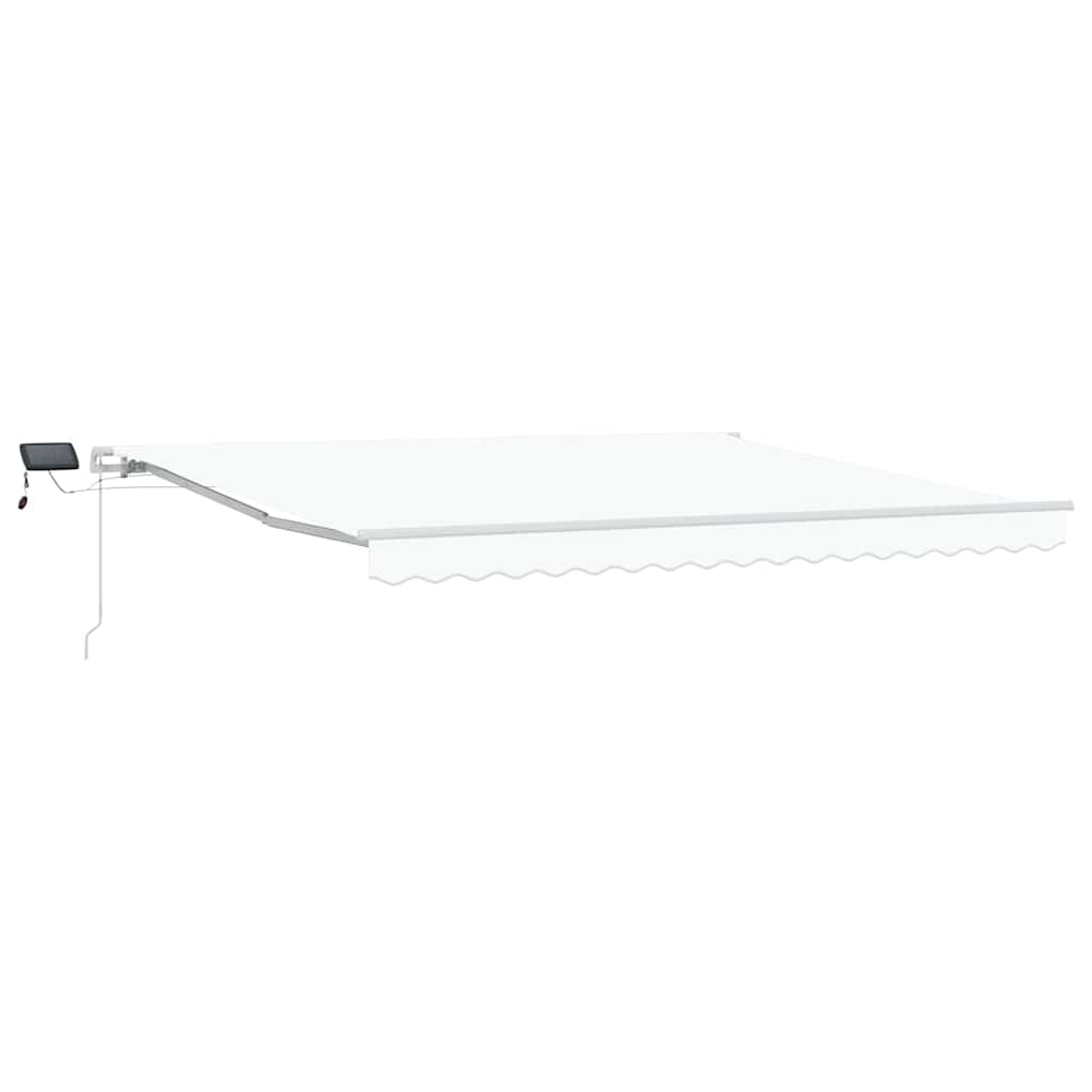 Einziehbare Markise Weiß 400 x 300 cm Stoff und Stahl