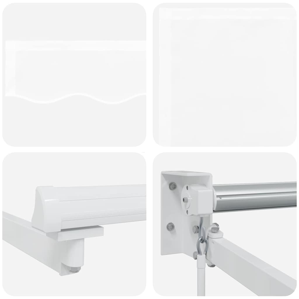 Einziehbare Markise Weiß 400 × 300 cm Polyester und Metall