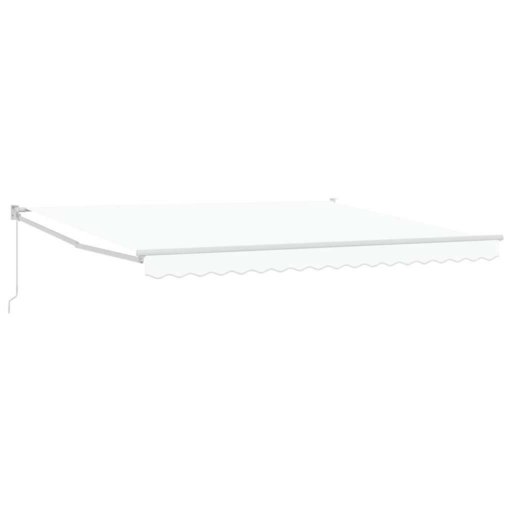 Einziehbare Markise Weiß 400 × 300 cm Polyester und Metall