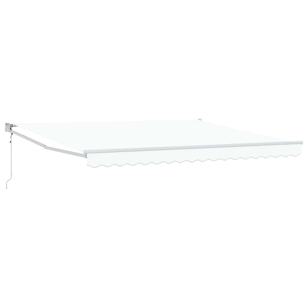 Einziehbare Markise Weiß 400 x 300 cm Polyester und Aluminium
