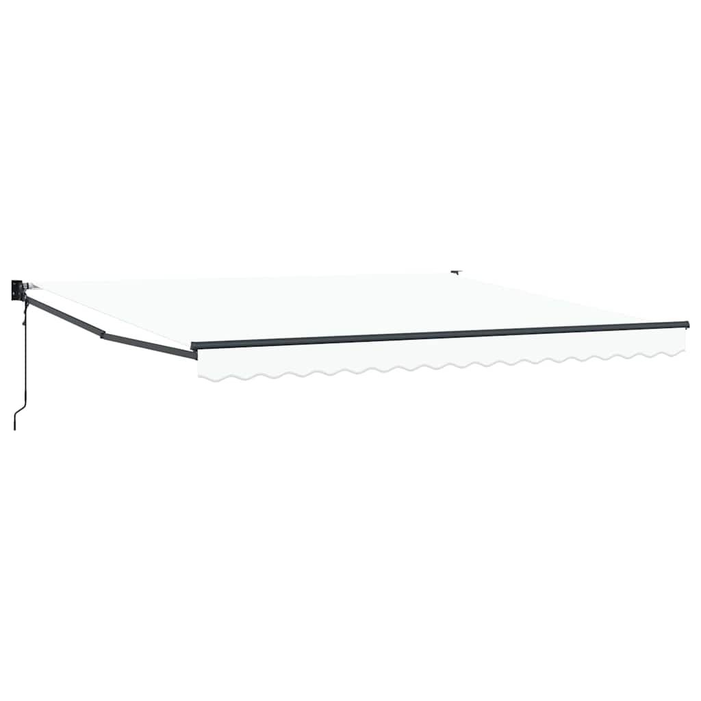 Einziehbare Markise Weiß 400 × 300 cm Polyester und Metall