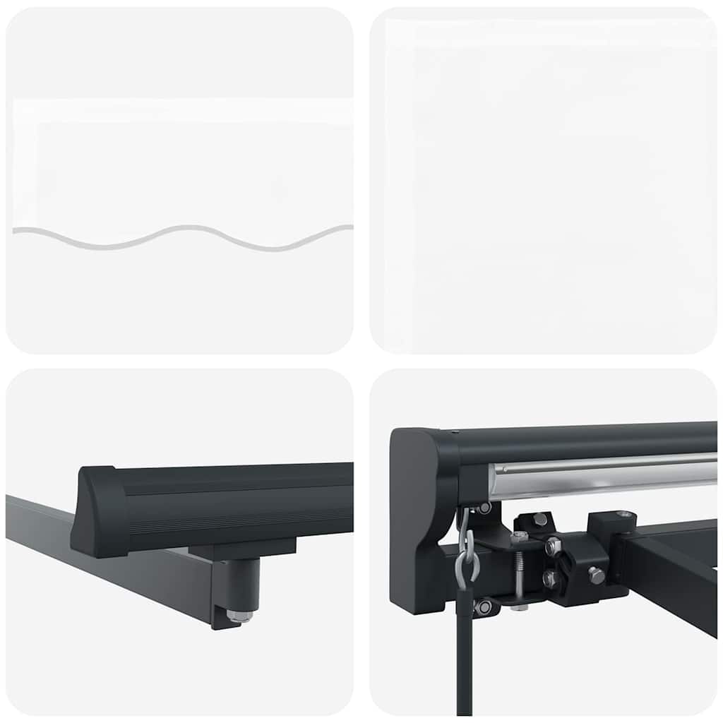 Einziehbare Markise Weiß 400 x 300 cm Polyester und Metall
