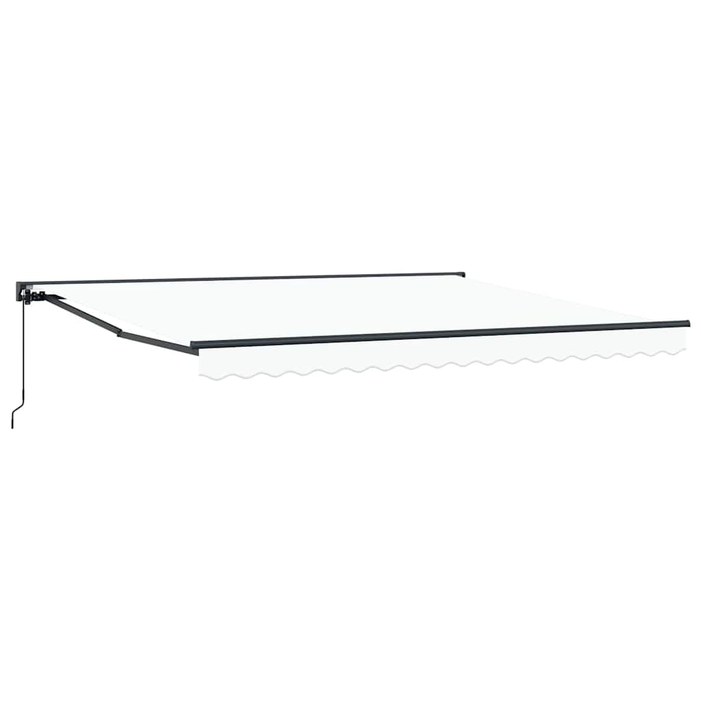 Einziehbare Markise Weiß 400 x 300 cm Polyester und Metall