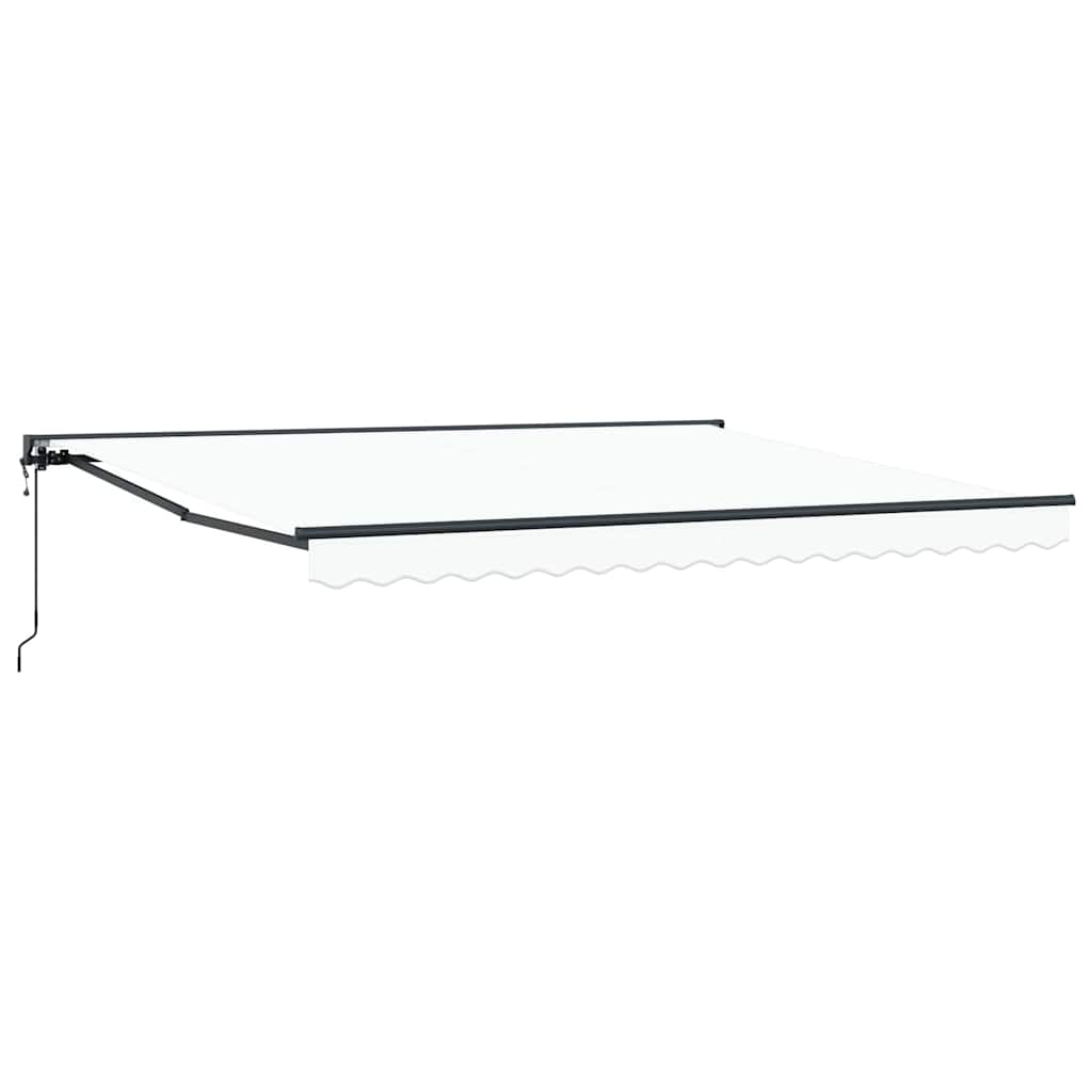 Einziehbare Markise Weiß 400 x 300 cm Polyester und Metall