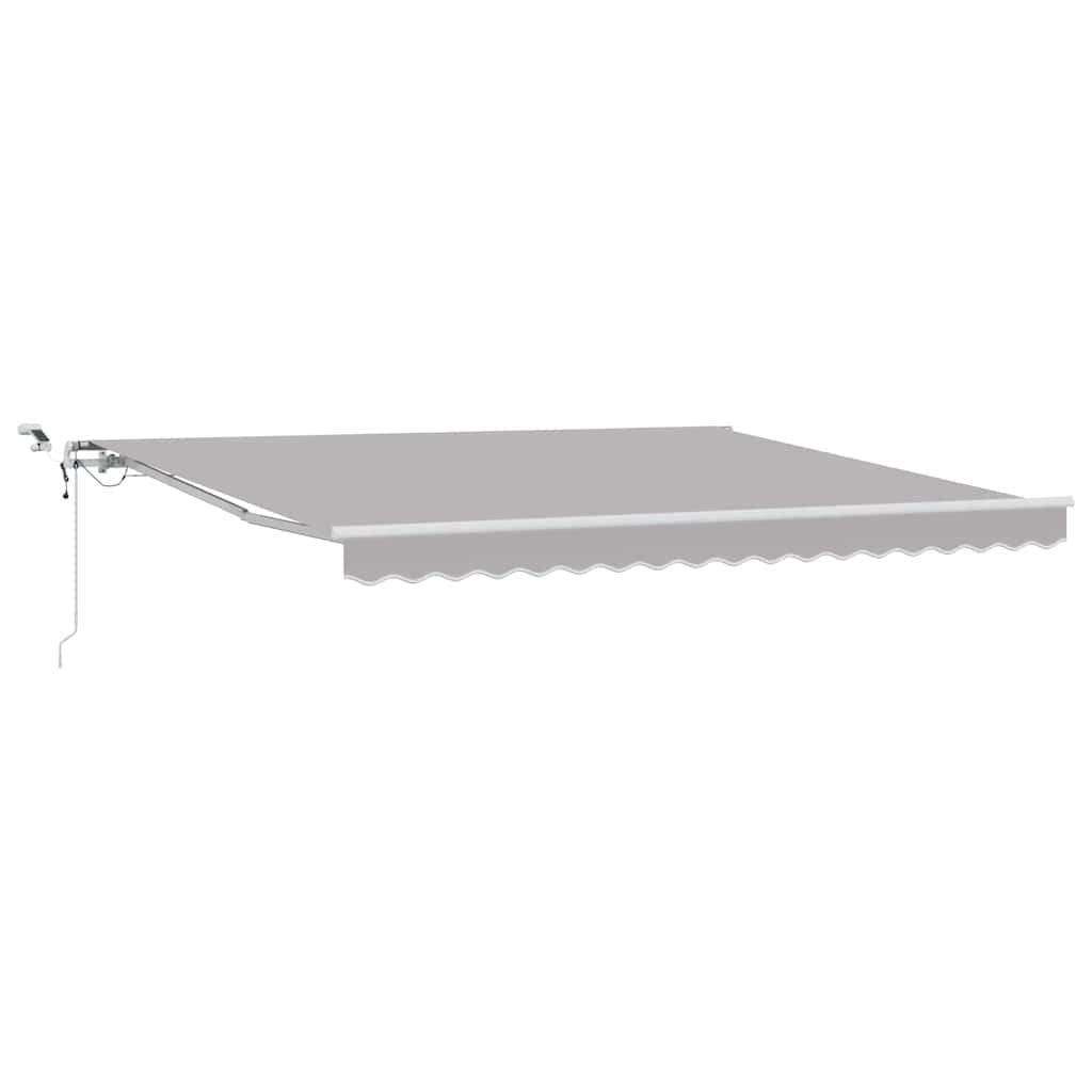 Einziehbare Markise Hellgrau 400 x 300 cm Polyester und Metall