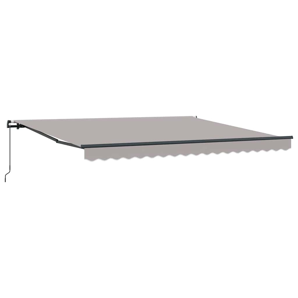 Einziehbare Markise Hellgrau 400 x 300 cm Polyester und Stahl