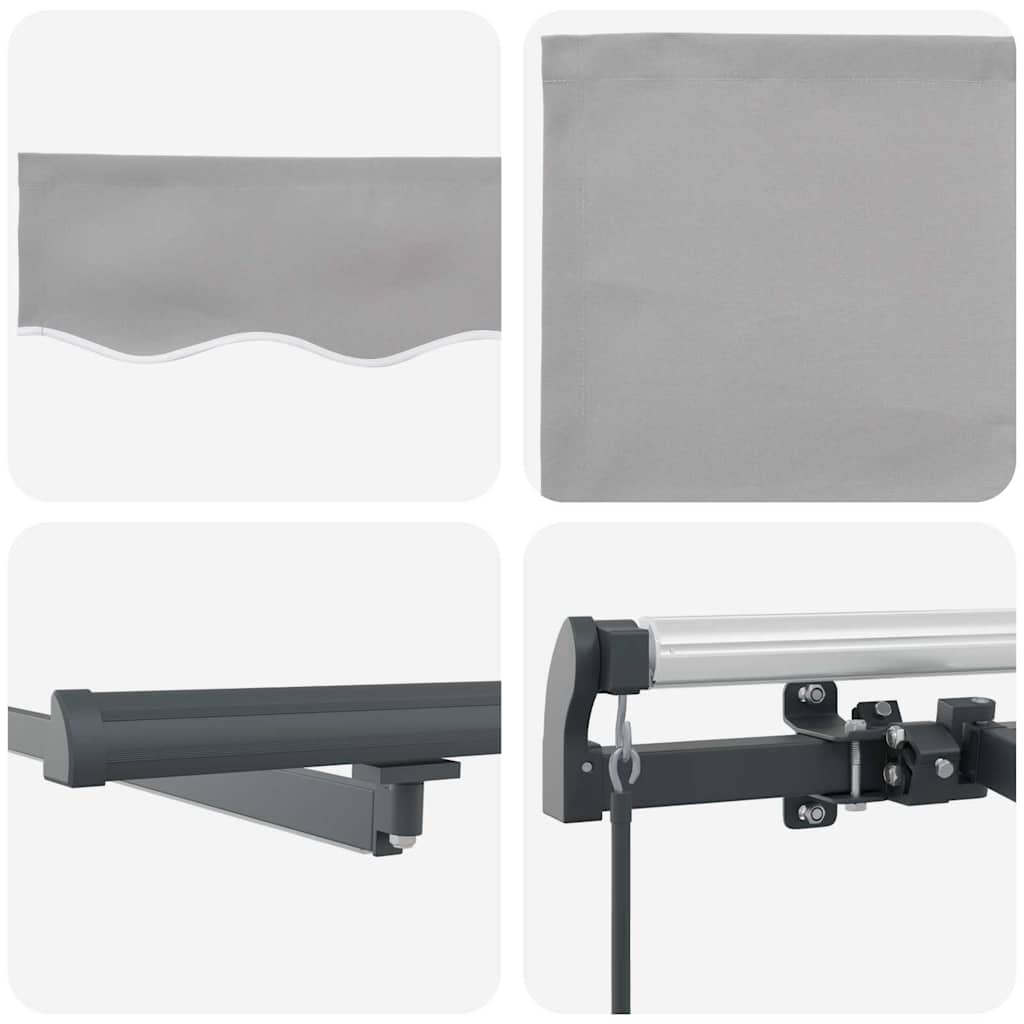 Einziehbare Markise Hellgrau 400 x 300 cm Stoff