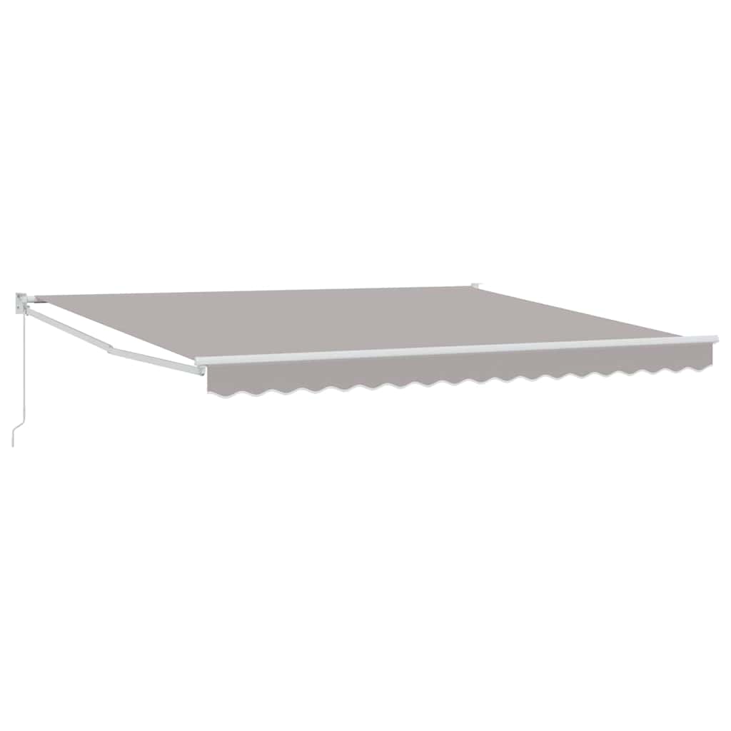 Einziehbare Markise Hellgrau 400 × 300 cm Polyester und Metall