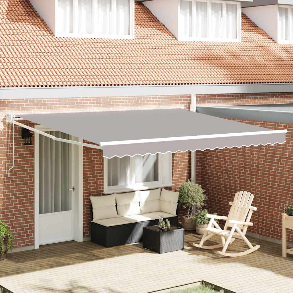 Einziehbare Markise Hellgrau 400 x 300 cm Stoff