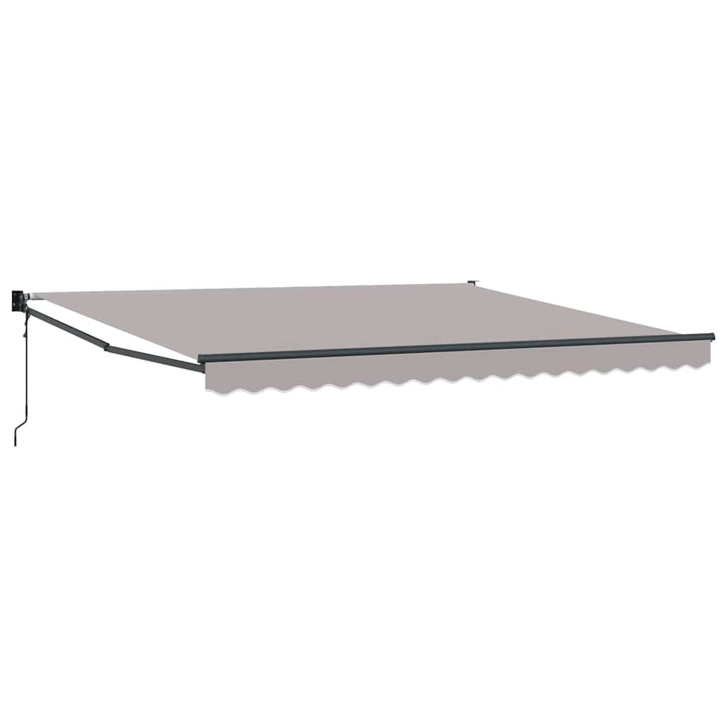 Einziehbare Markise Hellgrau 400 × 300 cm Polyester und Metall