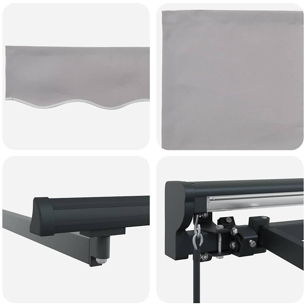 Einziehbare Markise Hellgrau 400 x 300 cm Polyester und Metall