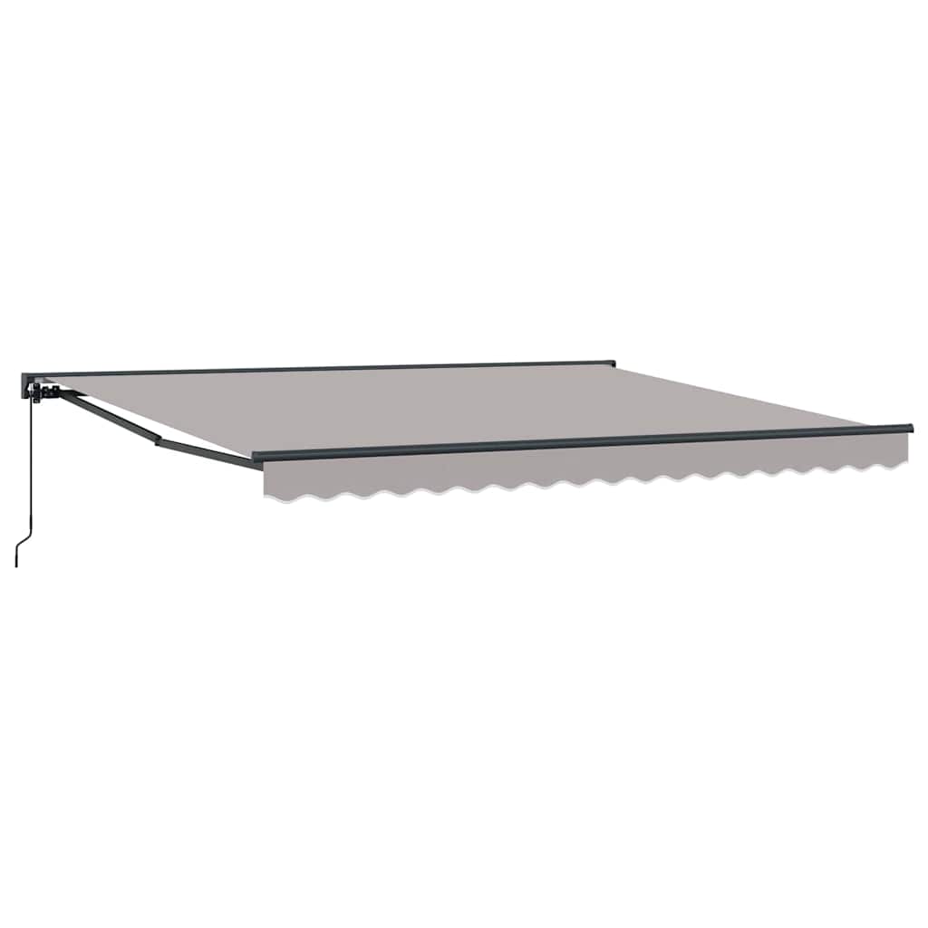 Einziehbare Markise Hellgrau 400 x 300 cm Polyester und Metall
