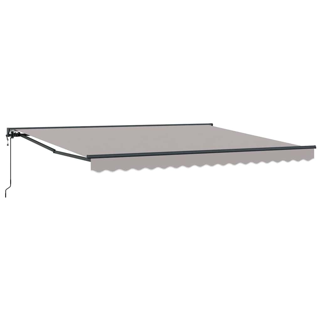 Einziehbare Markise Hellgrau 400 x 300 cm Polyester und Metall