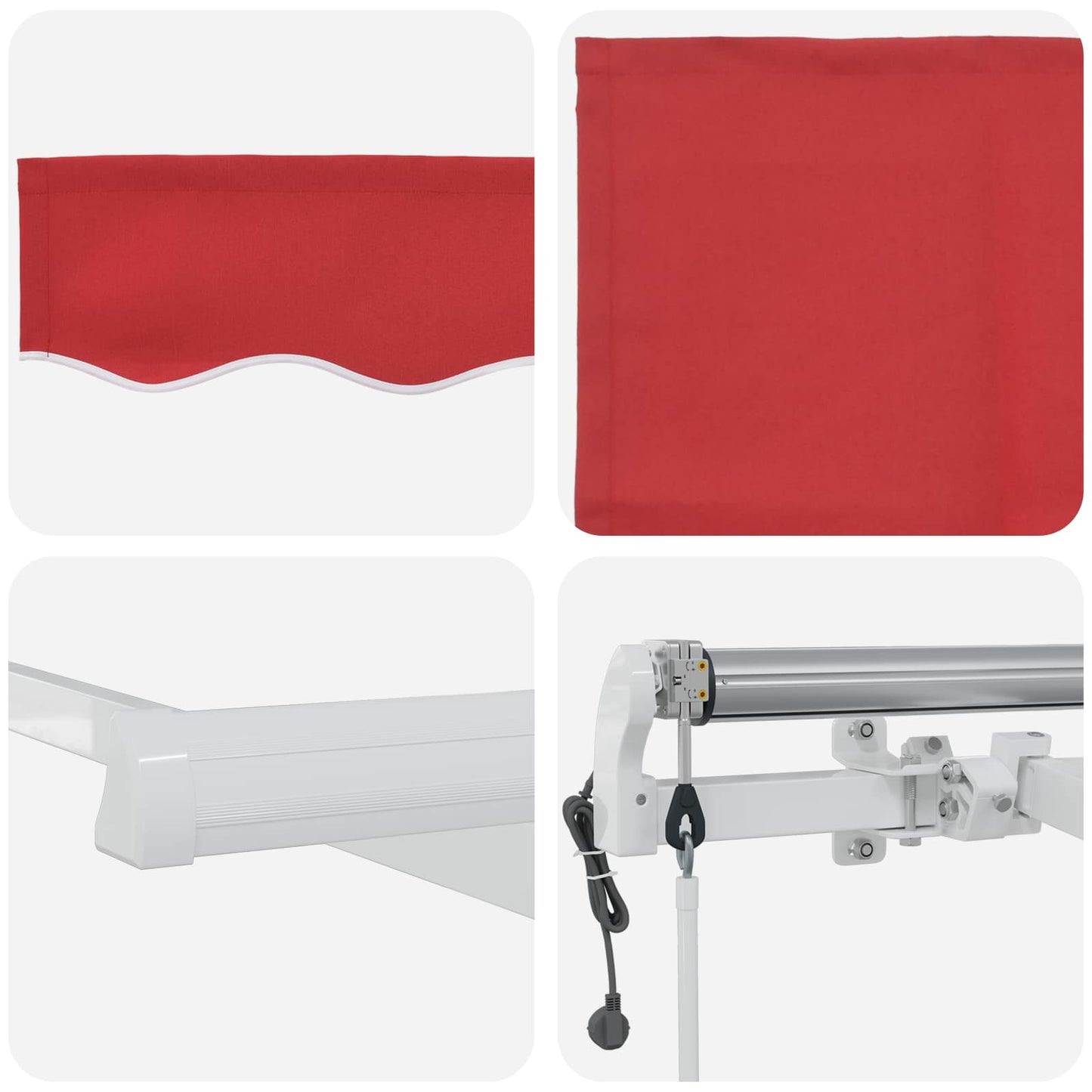Einziehbare Markise Rot 400 x 300 cm Stoff