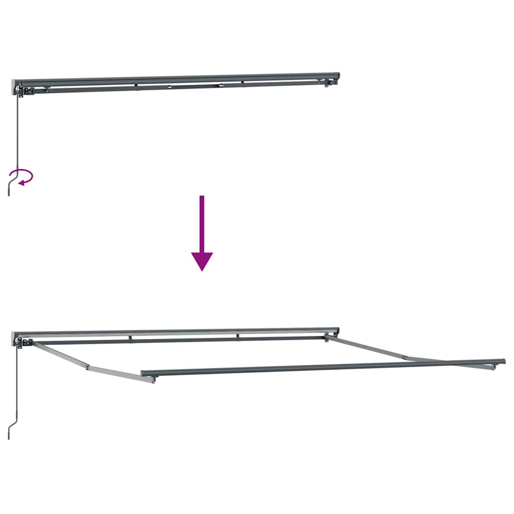 Einziehbare Markise Rot 400 x 300 cm Polyester und Metall