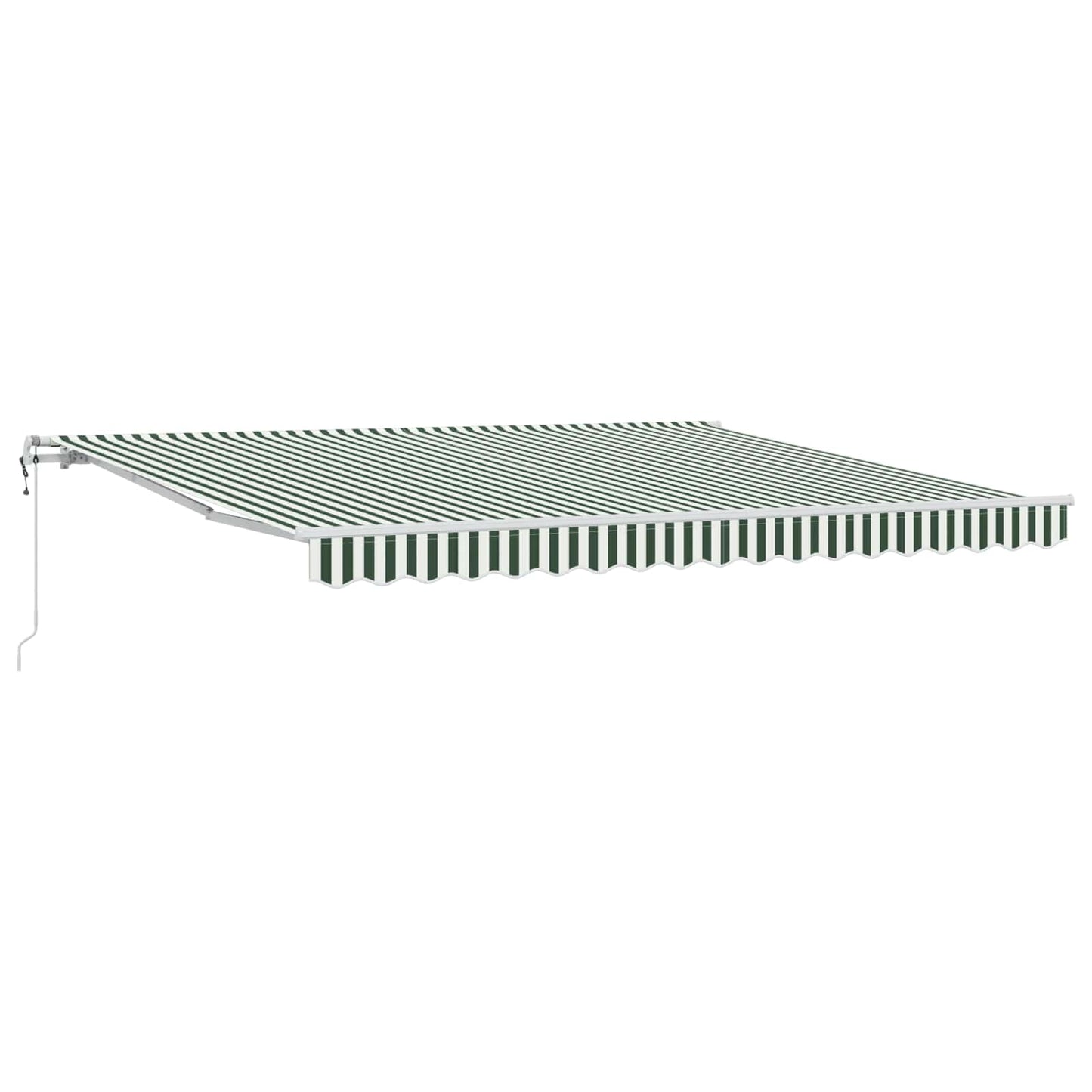 Einziehbare Markise Grün und Weiß 400 x 300 cm Stoff