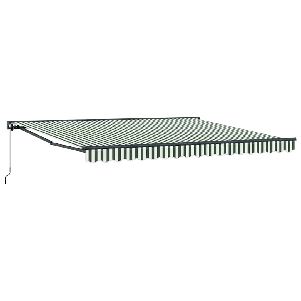 Einziehbare Markise Grün und Weiß 400x300 cm Stoff