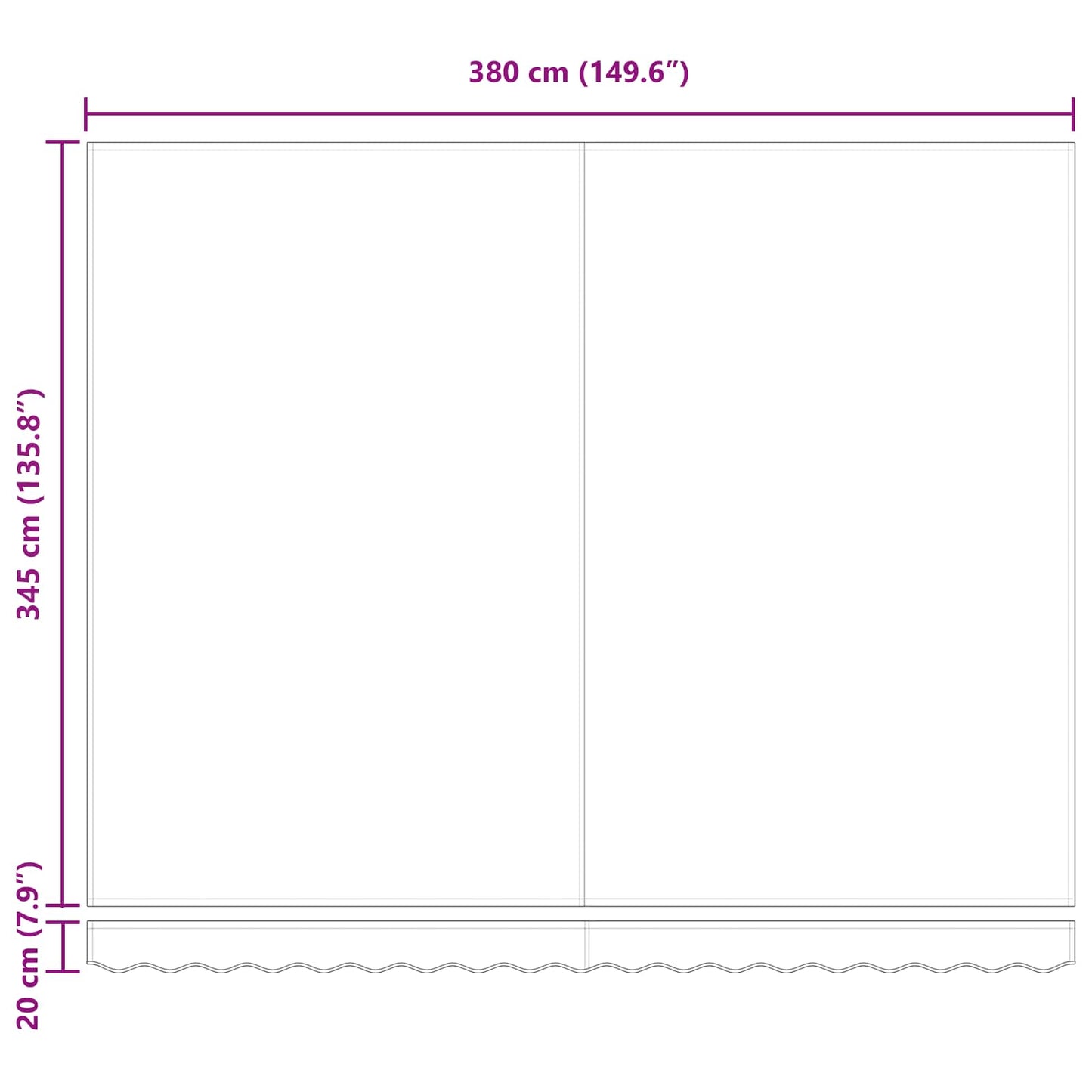 Markisenstoff mit Gelb und Orange 400 x 350 cm Polyester