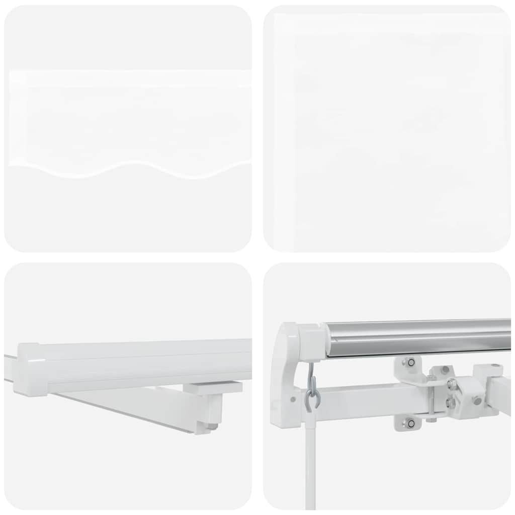 Einziehbare Markise Weiß 400 x 300 cm Stoff und Stahl