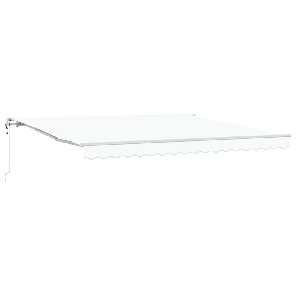 Einziehbare Markise Weiß 400 x 350 cm Stoff