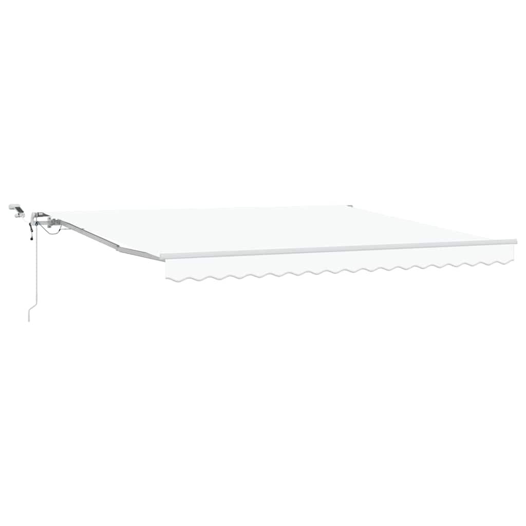 Einziehbare Markise Weiß 400 x 350 cm Stoff und Metall