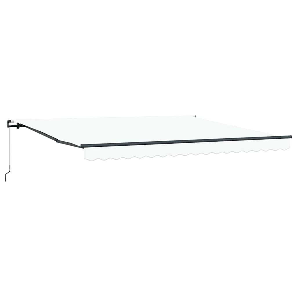 Einziehbare Markise Weiß 400 x 350 cm Polyester und Stahl